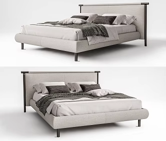 New Chinese Minotti Double Bed 3d model