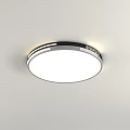Modern Square and Round Ceiling Light with Sleek Black Frame and White Panel 3d model