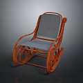 Modern Leisure Chair with Wooden Frame and Gray Cushion Rocking Design for Comfortable Home Use