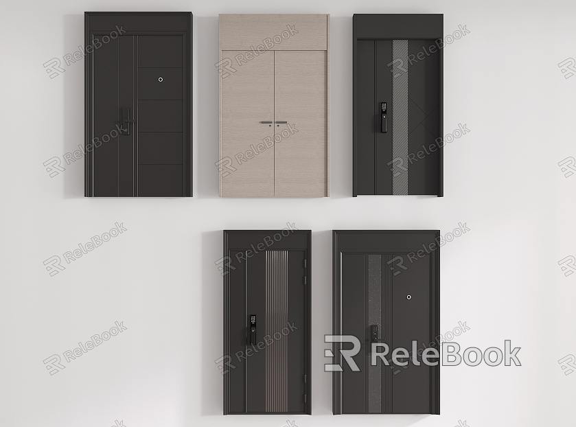 Modern security door entry door double door model