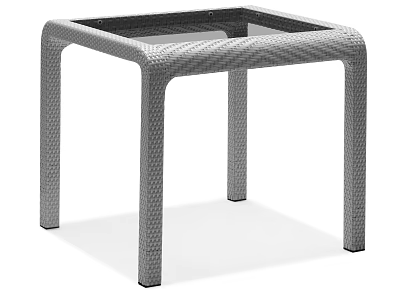 Modern Gray Square Coffee Table With Woven Texture And Sturdy Legs 3d model