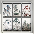 New Chinese Style Decorative Hanging Painting 3d model