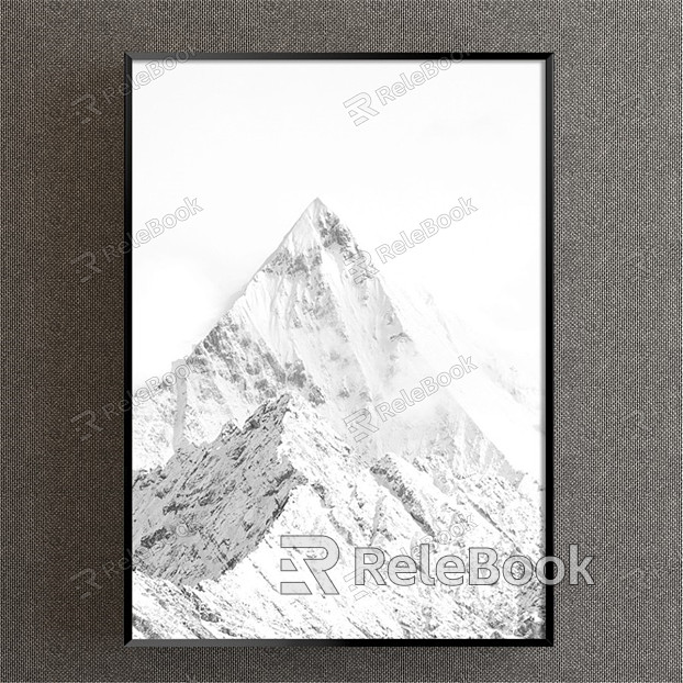 Modern Landscape Painting Simple Black and White Study Jingshan Decorative Painting model