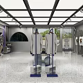 Modern Clothing Store Interior With Gold Head Mannequin Displayed Clothes And Mirror Lighting