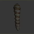 Ancient Weapon With Steel Plates Leather Straps And Pointed End Design