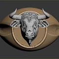 Fashionable Bull Head Ring With Metallic Copper Silver Finish And Unique Design