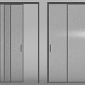 Modern Sliding Doors With Black Frames And Glass Panels 3d model
