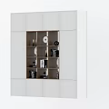 Modern White Built in Bookcase with Multiple Shelves and Decorative Items 3d model