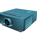 Modern Blue Projection Monitoring Equipment with Lens Cooling Vents and Compact Design