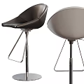 Modern Black and White Leather Bar Stools With Sleek Metal Frame Design