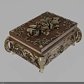 Luxury Ornate Clothing Accessory Storage Box With Rose Carvings And Gold Accents