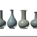 Decorative Ceramic Vases In Various Colors With Crackle Texture And Elegant Shapes
