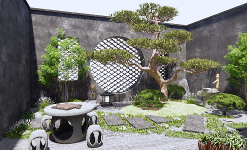 New Chinese Courtyard Landscape 3d model