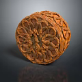 Brown Woven Spherical Household Item With Intricate Circular Pattern And Smooth Surface