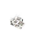 Modern Natural Decorative Ornament Set With Aromatherapy Bottles Towels Trays And Twig Decoration