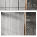Elegant Modern Interior Wall Design With Gray Panels Marble Texture And Metal Trim 3d model