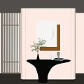 Modern porch entry porch partition 3d model