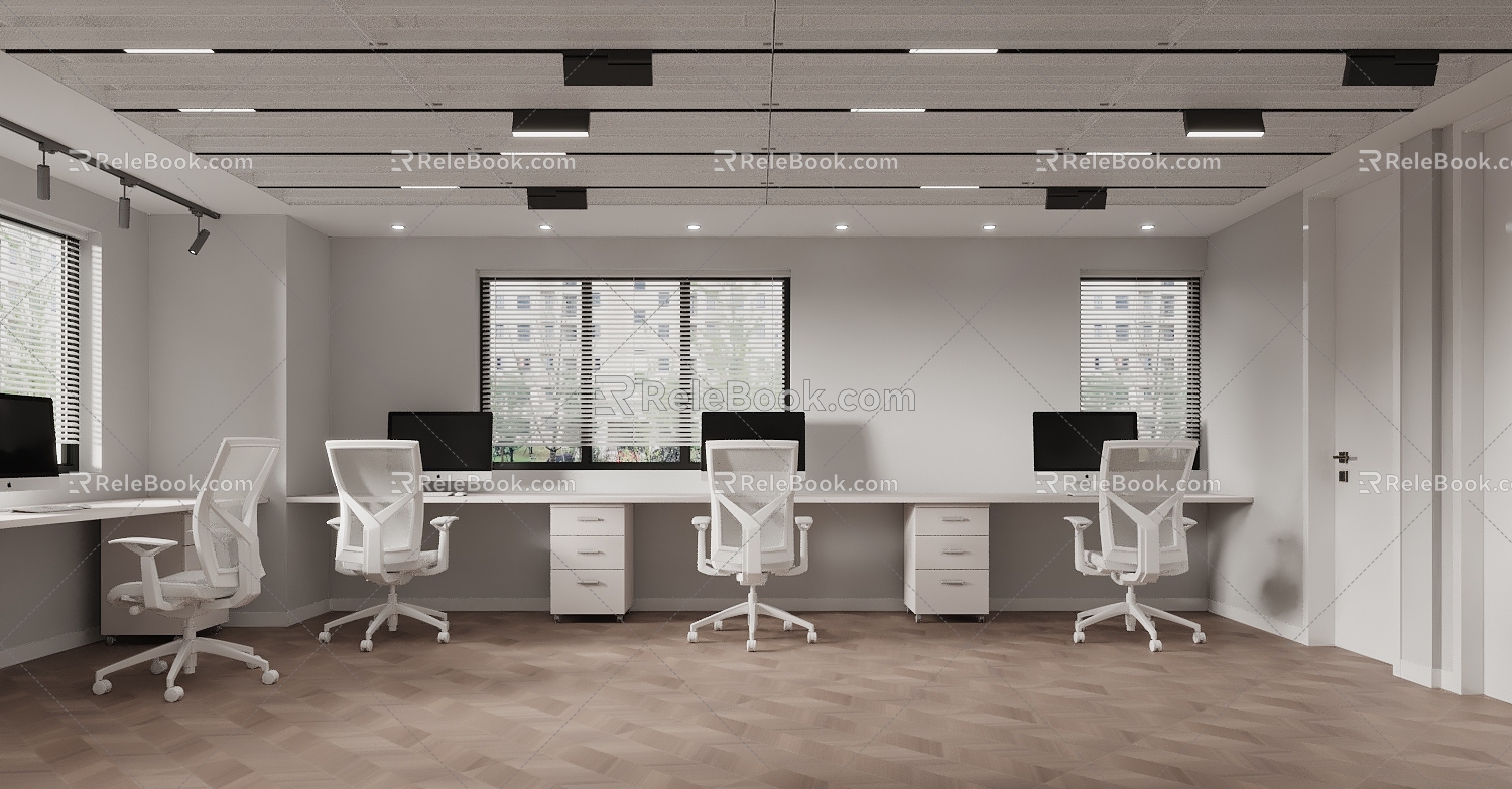 modern public office area office 3d model