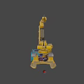 Yellow Industrial Robotic Arm Mechanical Equipment With Base And Blue Container