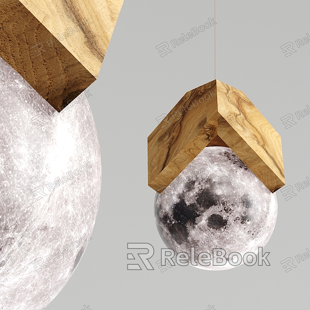 Nordic Chandelier Solid Wood Moon Chandelier model