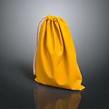 Yellow Fabric Drawstring Storage Bag For Daily Household Use And Organization