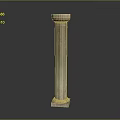 Classical Fluted Stone Column with Pedestal and Architectural Capital Design