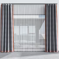 Modern Double Layer Curtains With Sheer And Fabric
