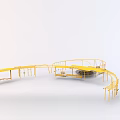 Yellow Outdoor Curved Fitness Equipment Path For Sports Training And Exercise