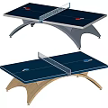 Modern Ping Pong Sports Equipment Tables With Blue Gray Tabletop Wooden Metal Legs And Net