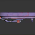 Purple Speckled Pattern Safe Furniture Featuring Decorative Metal Lock And Handle Design