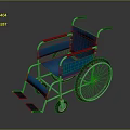 Blue Wheelchair With Lightweight Metal Frame And Large Wheels And Comfortable Footrests