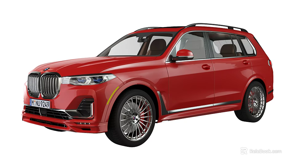 Red Luxury SUV Featuring Sleek Exterior Design Alloy Wheels And Front Grille 3d model 