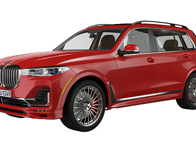 Red Luxury SUV Featuring Sleek Exterior Design Alloy Wheels And Front Grille 3d model