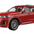 Red Luxury SUV Featuring Sleek Exterior Design Alloy Wheels And Front Grille