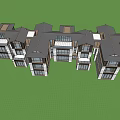 Modern Townhouse Exterior Design With Large Glass Windows White Dark Facade And Green Lawn