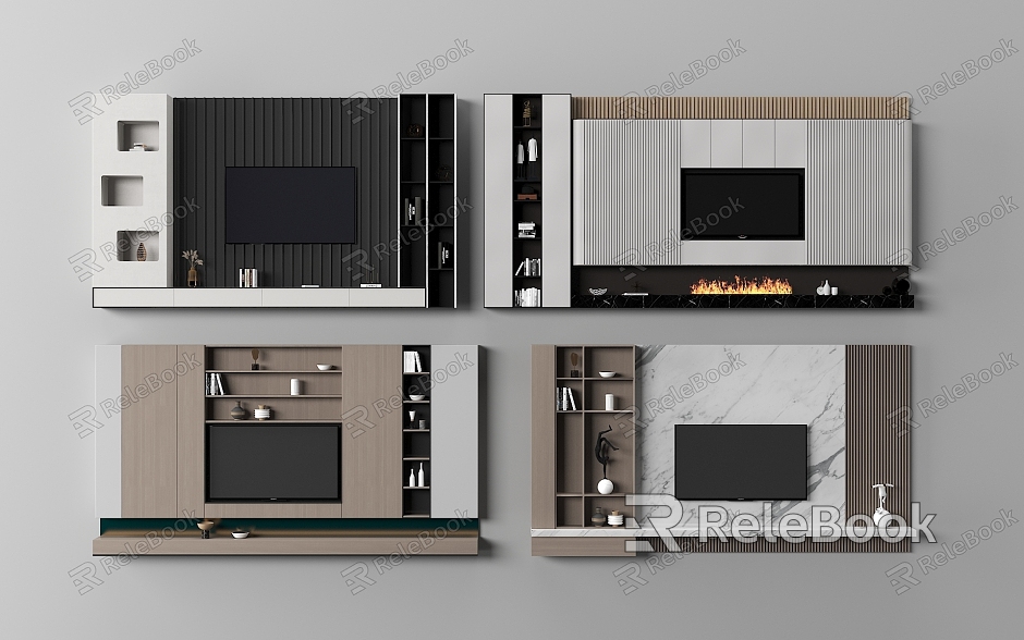 TV background wall model