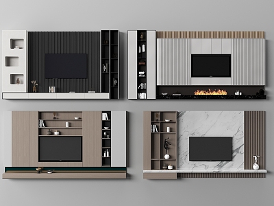 TV background wall model