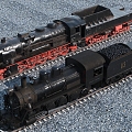 Train locomotive steam machine 3d model