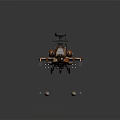 Military Helicopter Model with Tan Beige Paint Detailed Rotors Cockpit and Weapon Attachments