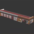 Modern Station 3D Model Featuring Long Structure Roof Terrace Multiple Windows And Reflection Surface 3d model