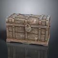 Vintage Wooden Storage Chest With Metal Straps Lock And Rustic Design