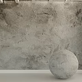 Textured Concrete Wall And Sphere Component In Modern Interior Design 3d model