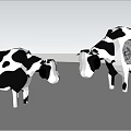 Artistic Cow Sculpture with Black White Spots and Open Mechanical Gear Interior Design
