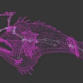 Red Deep Sea Monster Game Movie Character With Glowing Lure Sharp Teeth And Spiked Body