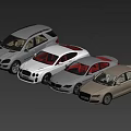 Luxury Cars Collection Featuring Sedan And SUV Models Against Mountain Backdrop