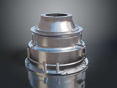 Stainless Steel Industrial Equipment Featuring Multi Layer Flange And Support Structure 3d model