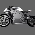 Black And White Modern Motorcycle With Sleek Aerodynamic Body Design Features 3d model