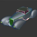 Elegant Vintage Convertible Car With Streamlined Dark Body And Chrome Accents
