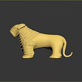 Decorative Gold Animal Shaped Furniture Ornament With Detailed Pattern For Home Decor