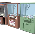 Colorful UFO Catcher Claw Machines with Transparent Glass and Prize Bins
